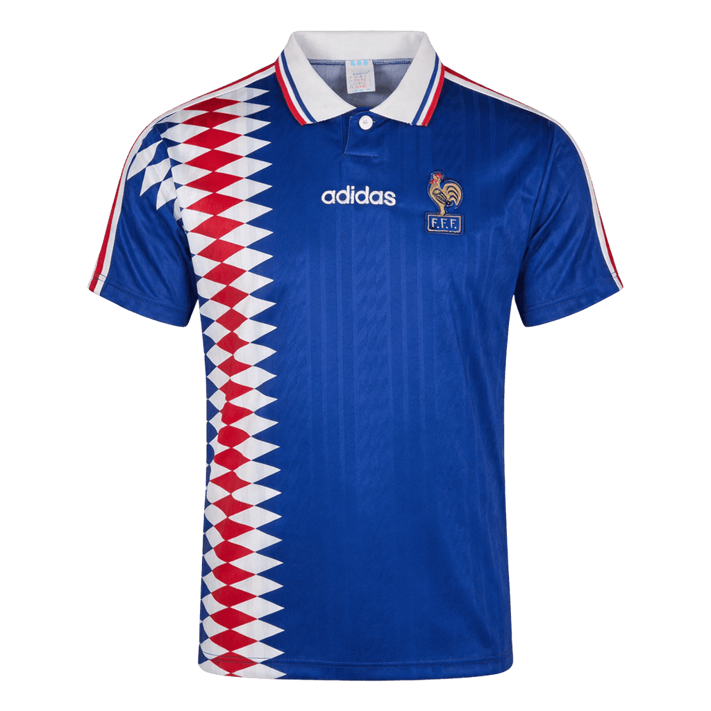 Men Retro Fan Version 1994 France Home Soccer Jersey Blue