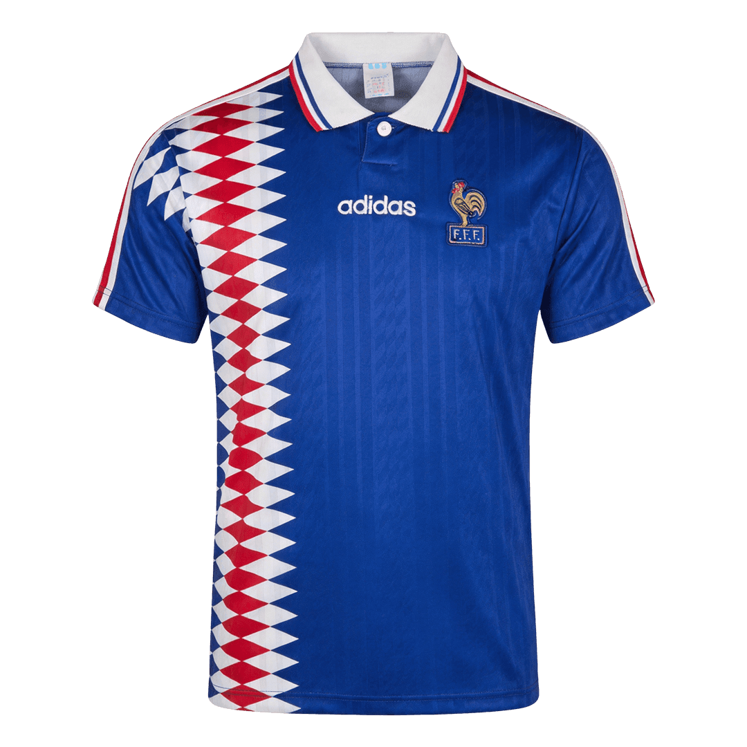 Men Retro Fan Version 1994 France Home Soccer Jersey Blue