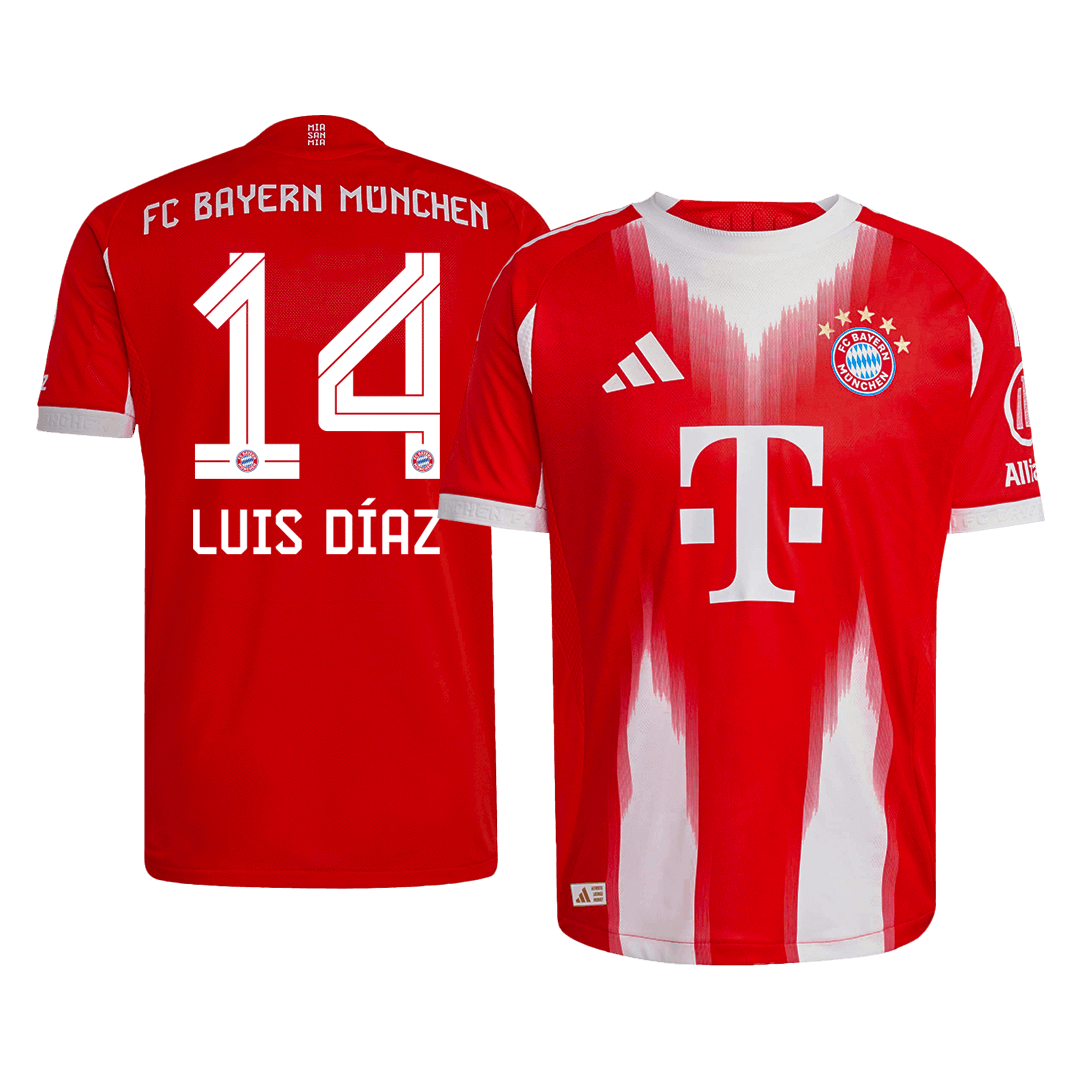 Bayern Munich 2025/26 Home Soccer Jersey - LUIS DÍAZ #14 - Player Version