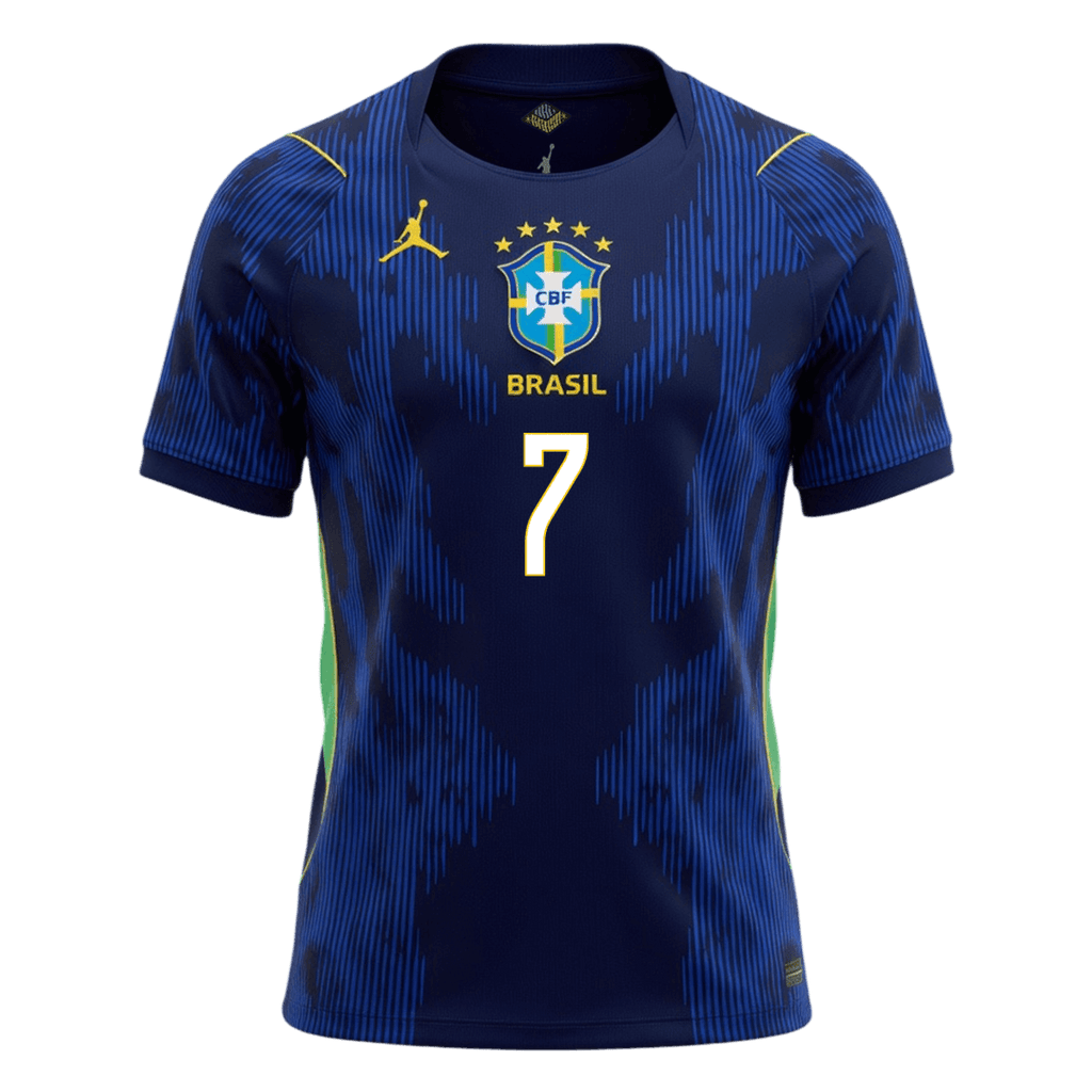 VINI JR. #7 Brazil Away Soccer Jersey World Cup 2026 Navy