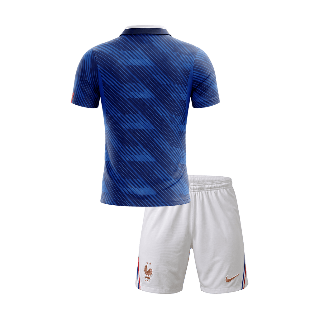 Kids France Home Soccer Jersey Kit(Jersey+Shorts) World Cup 2026 Blue&White