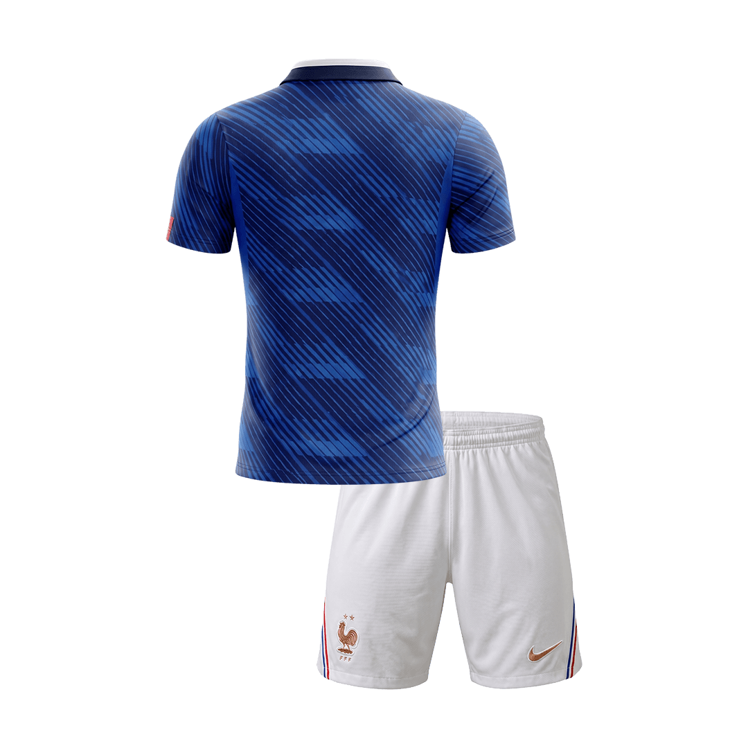 Kids France Home Soccer Jersey Kit(Jersey+Shorts) World Cup 2026 Blue&White