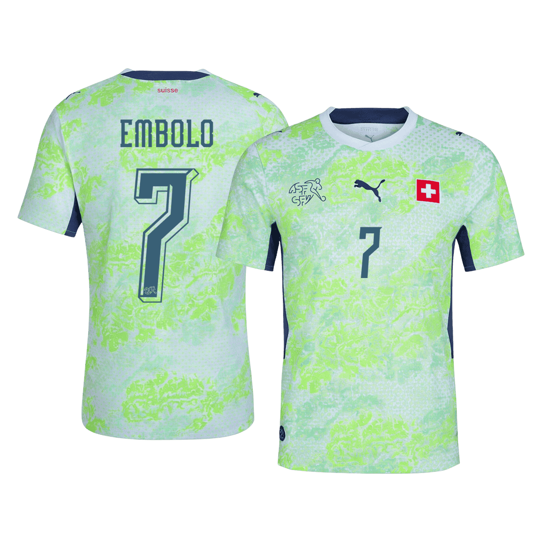 EMBOLO #7 Player Version Switzerland Away Soccer Jersey World Cup 2026 Green