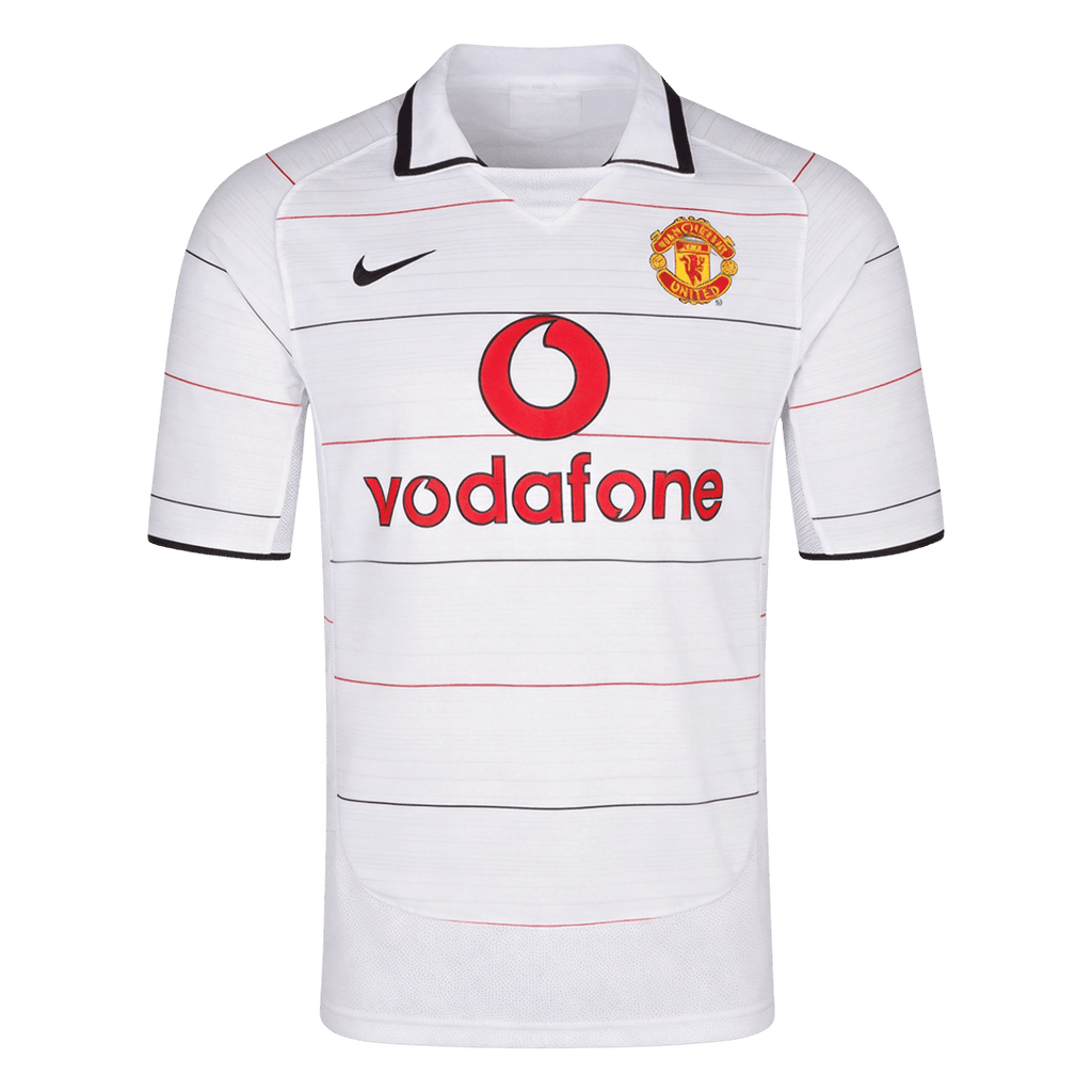 Men Retro Fan Version 04/06 Manchester United Away Soccer Jersey White