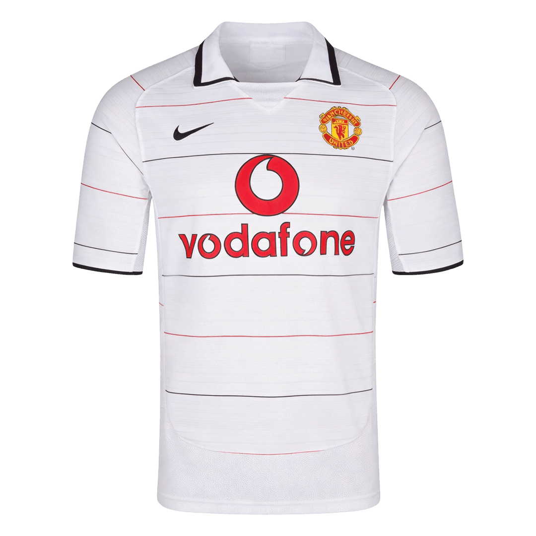 Men Retro Fan Version 04/06 Manchester United Away Soccer Jersey White