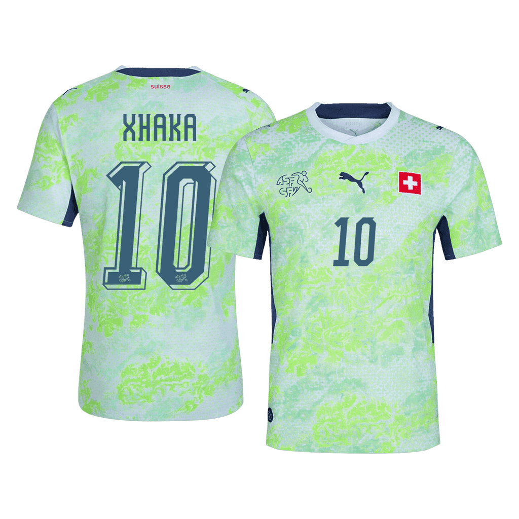 XHAKA #10 Player Version Switzerland Away Soccer Jersey World Cup 2026 Green
