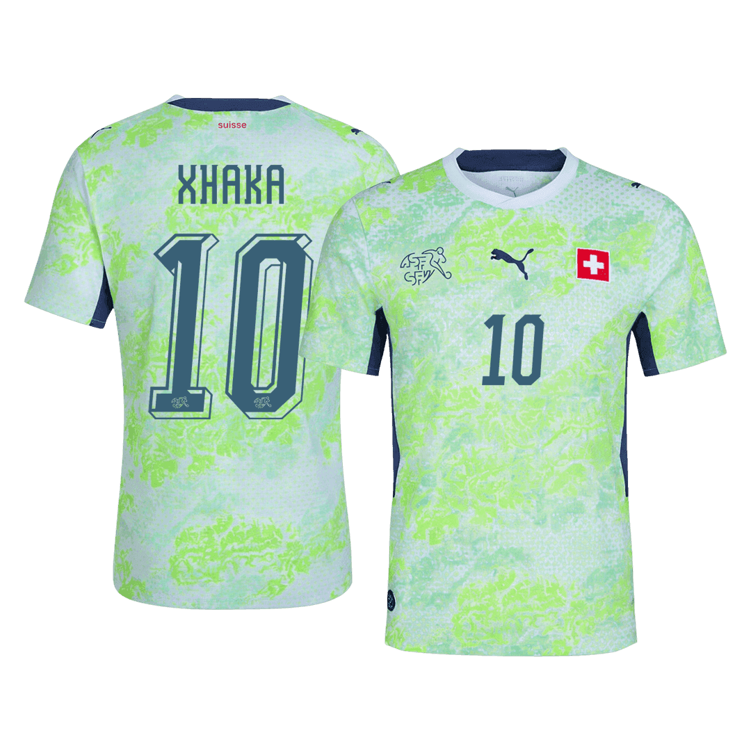 XHAKA #10 Player Version Switzerland Away Soccer Jersey World Cup 2026 Green