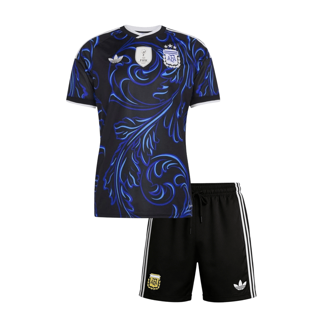 Kid's Argentina Away Soccer Jersey Kit(Jersey+Shorts) World Cup 2026 Black