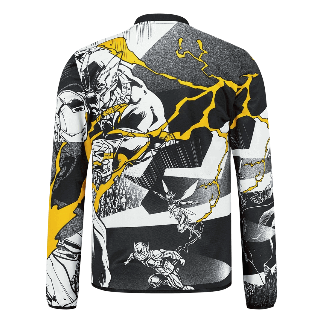 Real Madrid X Marvel Long Sleeve Soccer Jersey 25/26 Black&White