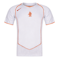 Men Retro Fan Version 2004 Netherlands Away Soccer Jersey Short Sleeve White