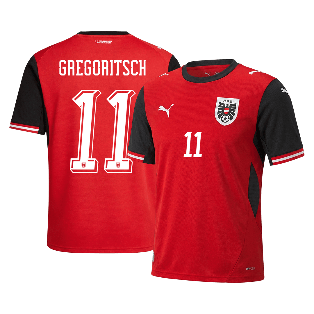 GREGORITSCH#11 Austria Home Soccer Jersey World Cup 2026 Red