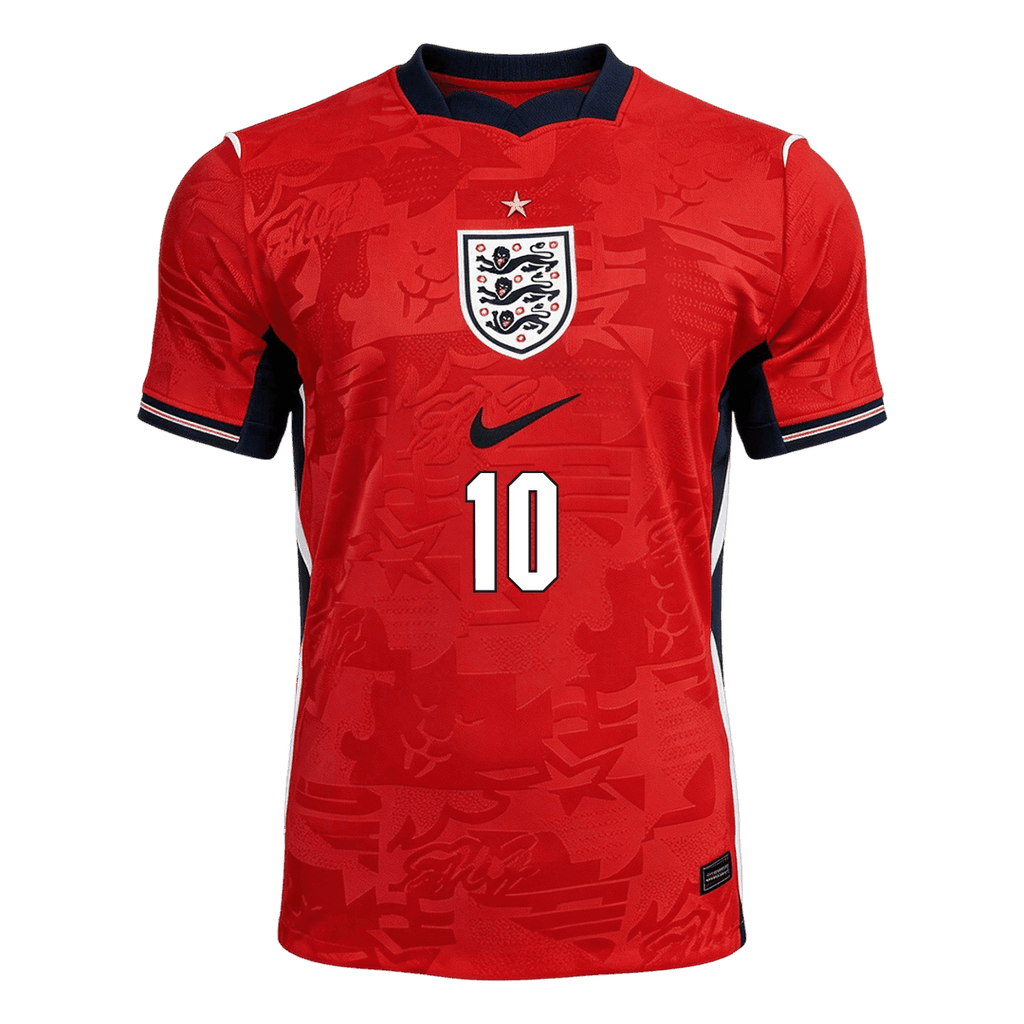 BELLINGHAM #10 Player Version England Away Soccer Jersey World Cup 2026 Red
