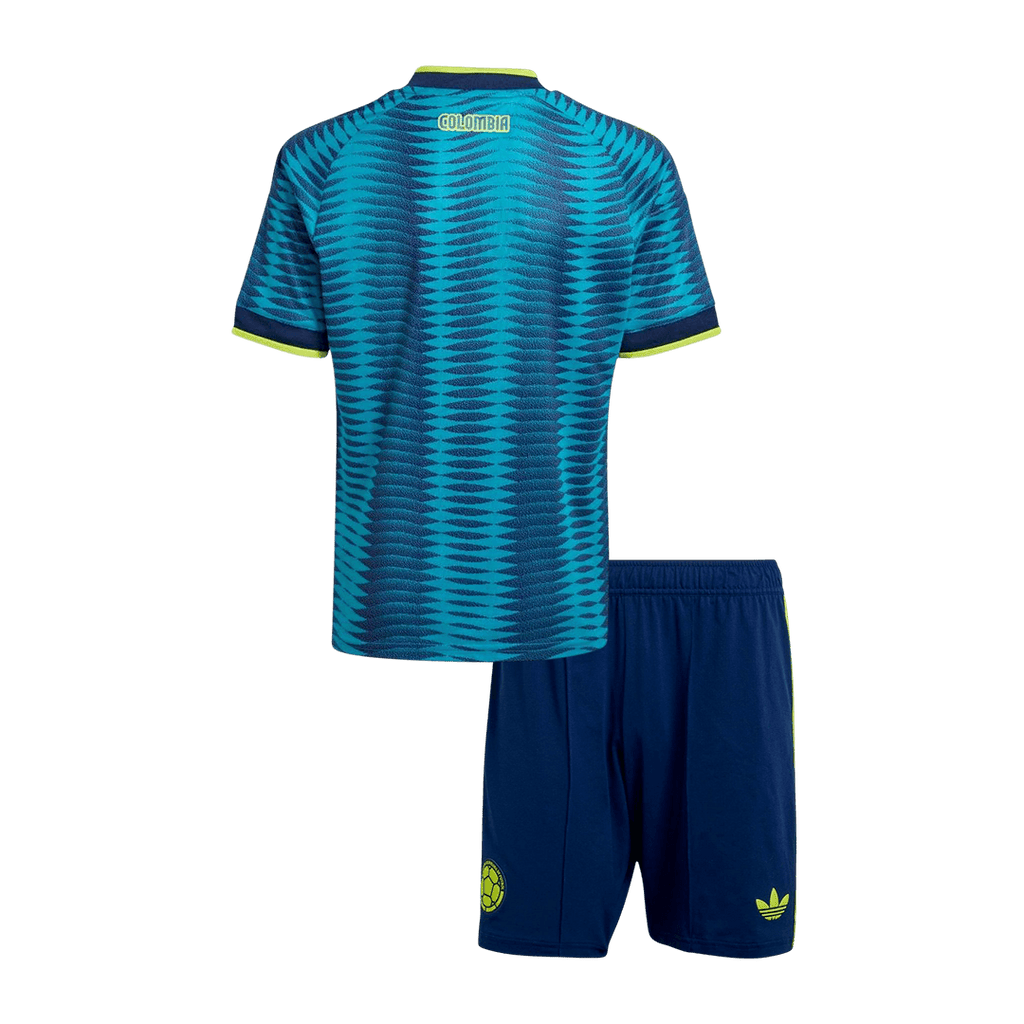 Kid's Colombia Away Soccer Jersey Kit(Jersey+Shorts) World Cup 2026 Blue