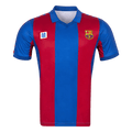 Men Retro Fan Version 80/82 Barcelona Home Soccer Jersey Short Sleeve Blue&Garnet