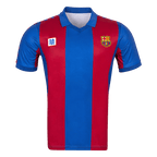 Men Retro Fan Version 80/82 Barcelona Home Soccer Jersey Short Sleeve Blue&Garnet