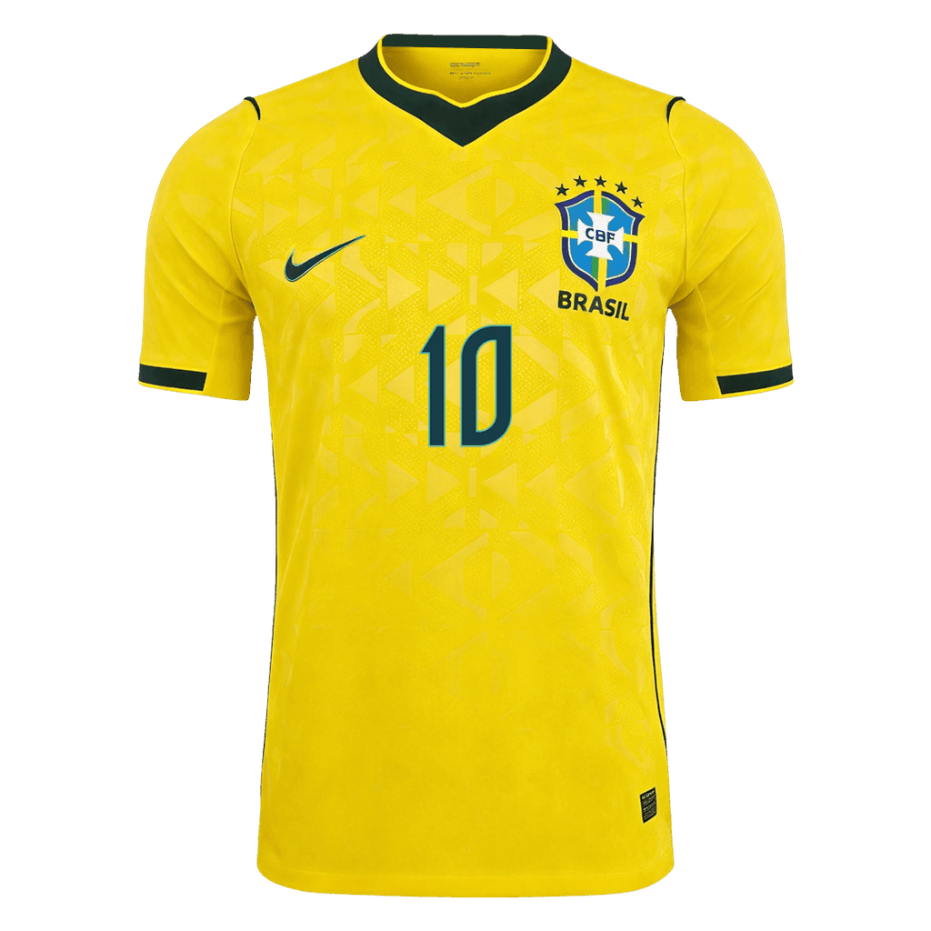 Brazil NEYMAR JR. #10 Custom Player Version Home Soccer Jersey World Cup 2026