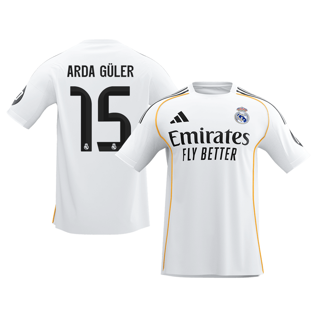 ARDA GÜLER #15 Real Madrid Home Soccer Jersey 2025/26 White