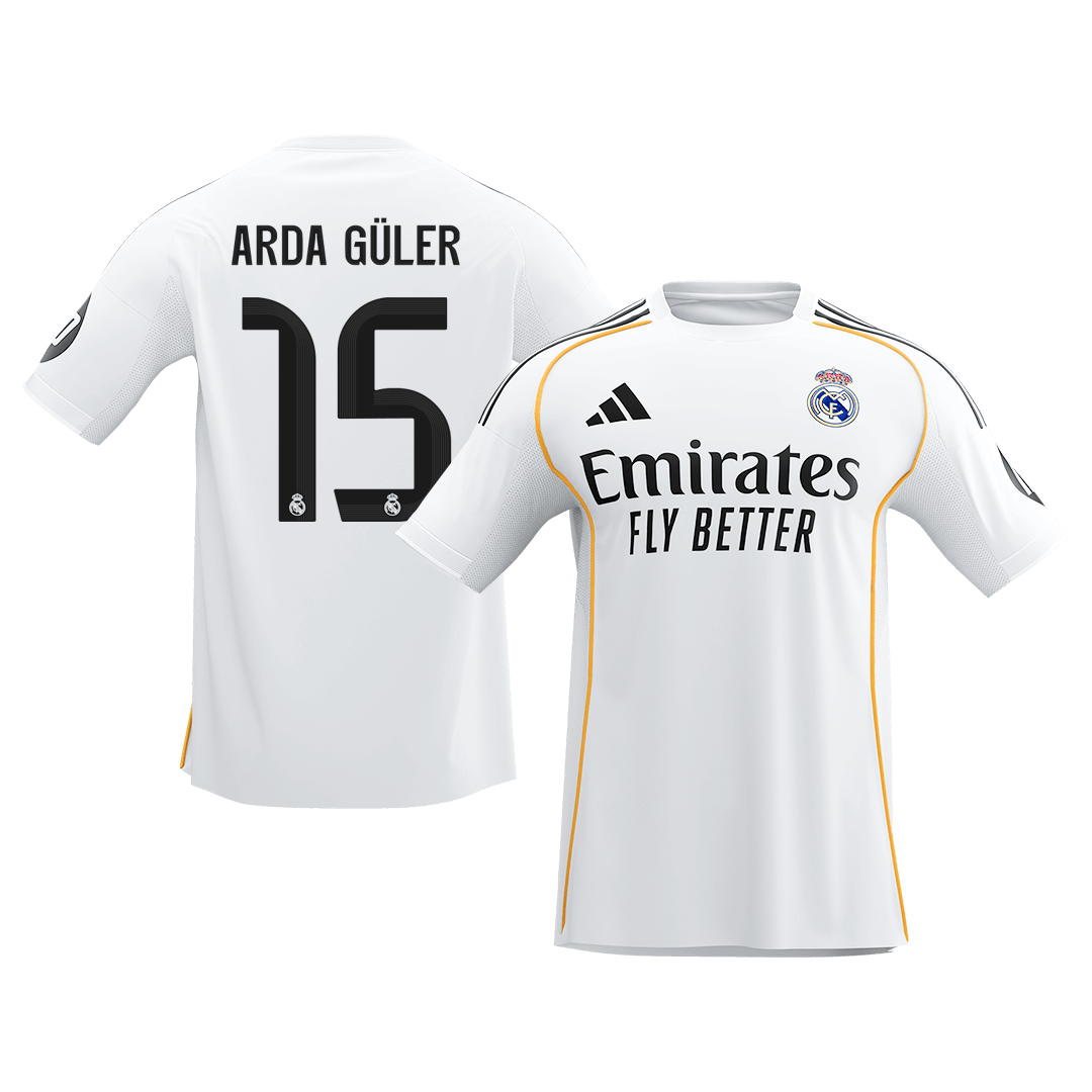 Real Madrid 2025/26 Home Soccer Jersey - ARDA GÜLER #15