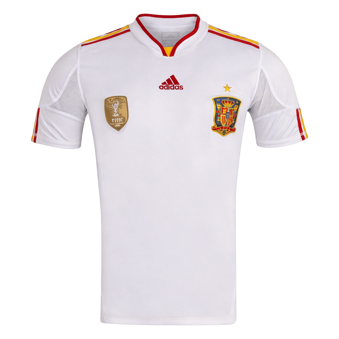 Men Retro Fan Version 10/12 Spain Away Soccer Jersey Short Sleeve White