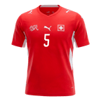 AKANJI #5 Switzerland Home Soccer Jersey World Cup 2026 Red