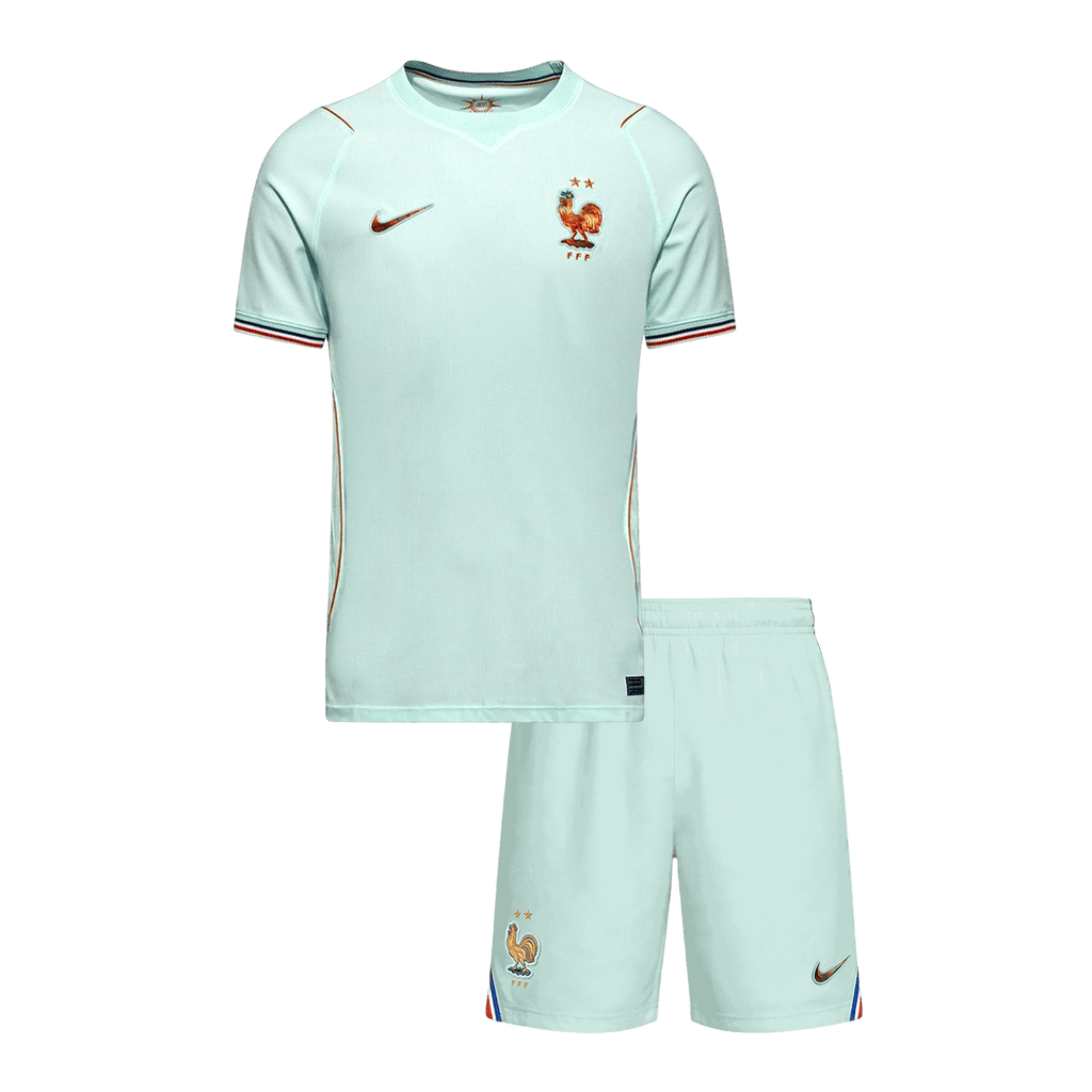 Kid's France Away Soccer Jersey Kit(Jersey+Shorts) World Cup 2026 Mint Green
