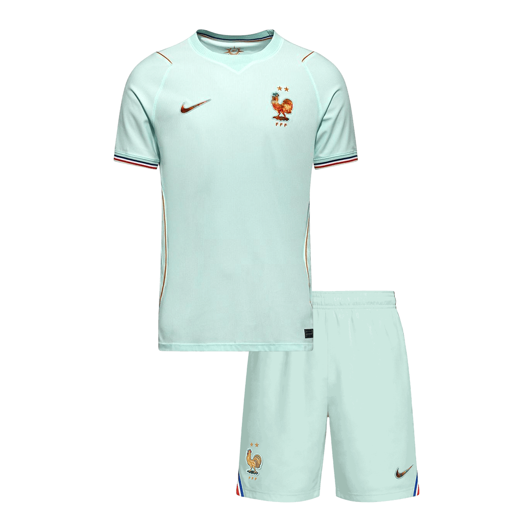 Kid's France Away Soccer Jersey Kit(Jersey+Shorts) World Cup 2026 Mint Green
