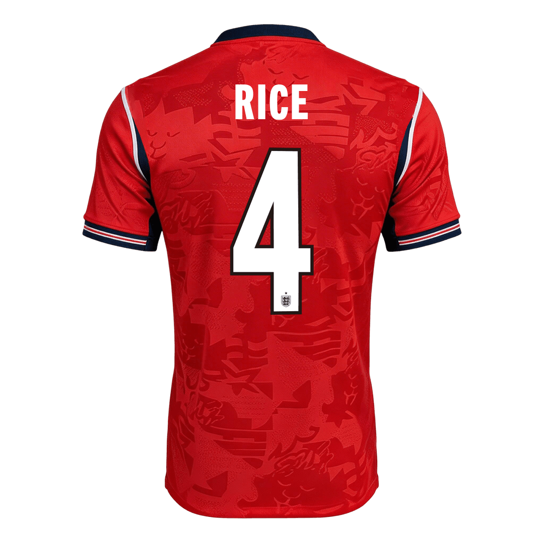 RICE #4 Player Version England Away Soccer Jersey World Cup 2026 Red