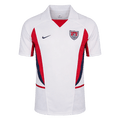 Men Retro Fan Version 2002 United States Home Soccer Jersey Short Sleeve White