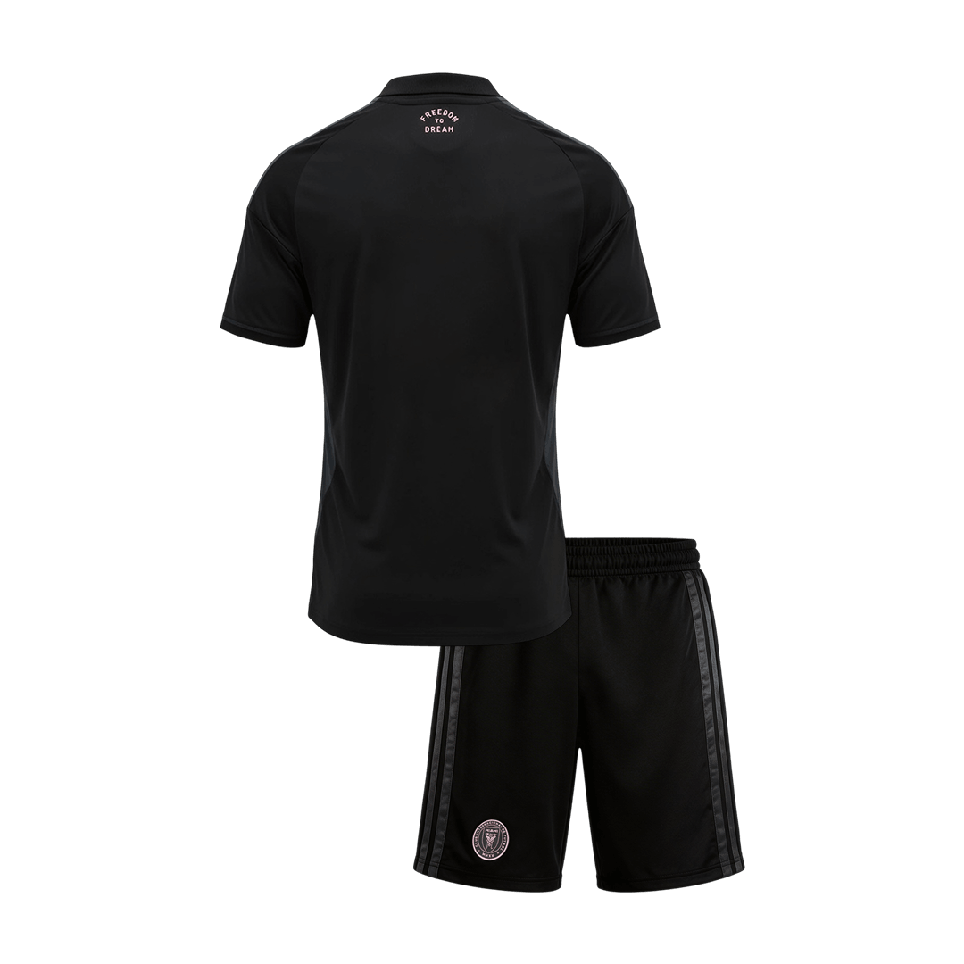 Kid's Inter Miami Away Soccer Jersey Kit(Jersey+Shorts) 2026 Black