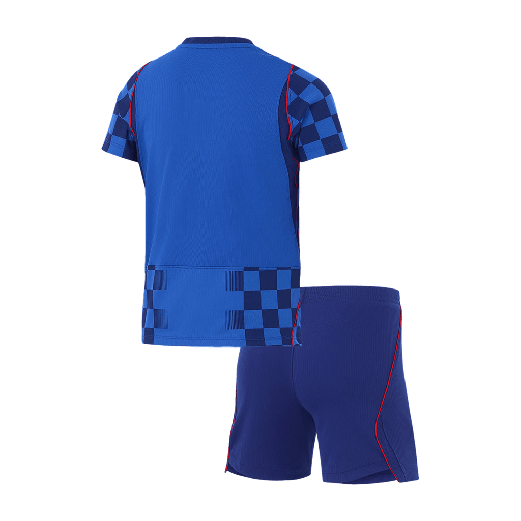 Kids Fan Croatia Away Soccer Jersey Kit (Jersey+Shorts) World Cup 2026 Blue