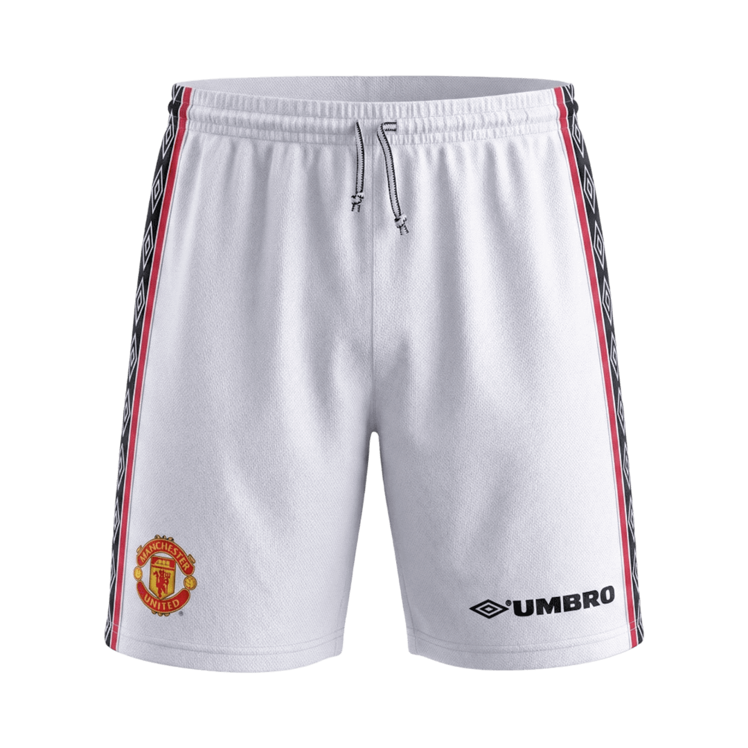 Retro 1998 Manchester United Home Shorts White