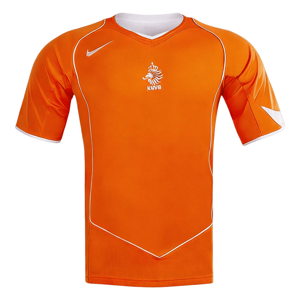 Men Retro Fan Version 2004 Netherlands Home Soccer Jersey Short Sleeve Orange