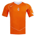 Men Retro Fan Version 2004 Netherlands Home Soccer Jersey Short Sleeve Orange
