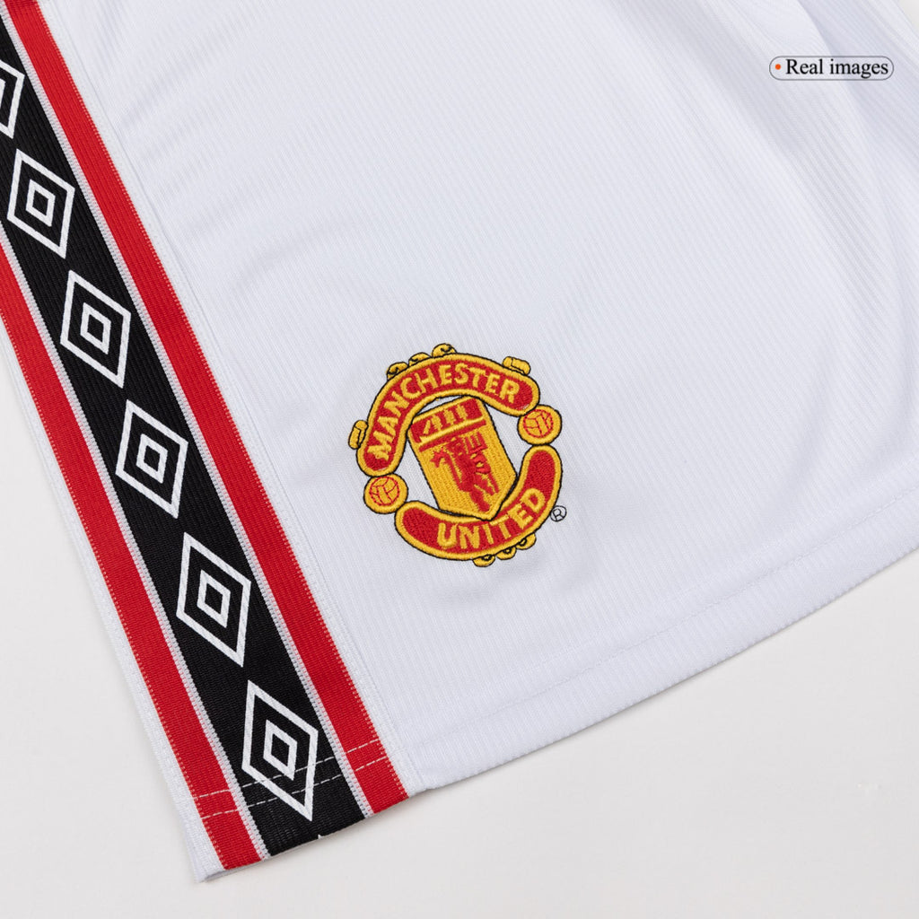 Retro 1998 Manchester United Home Shorts White