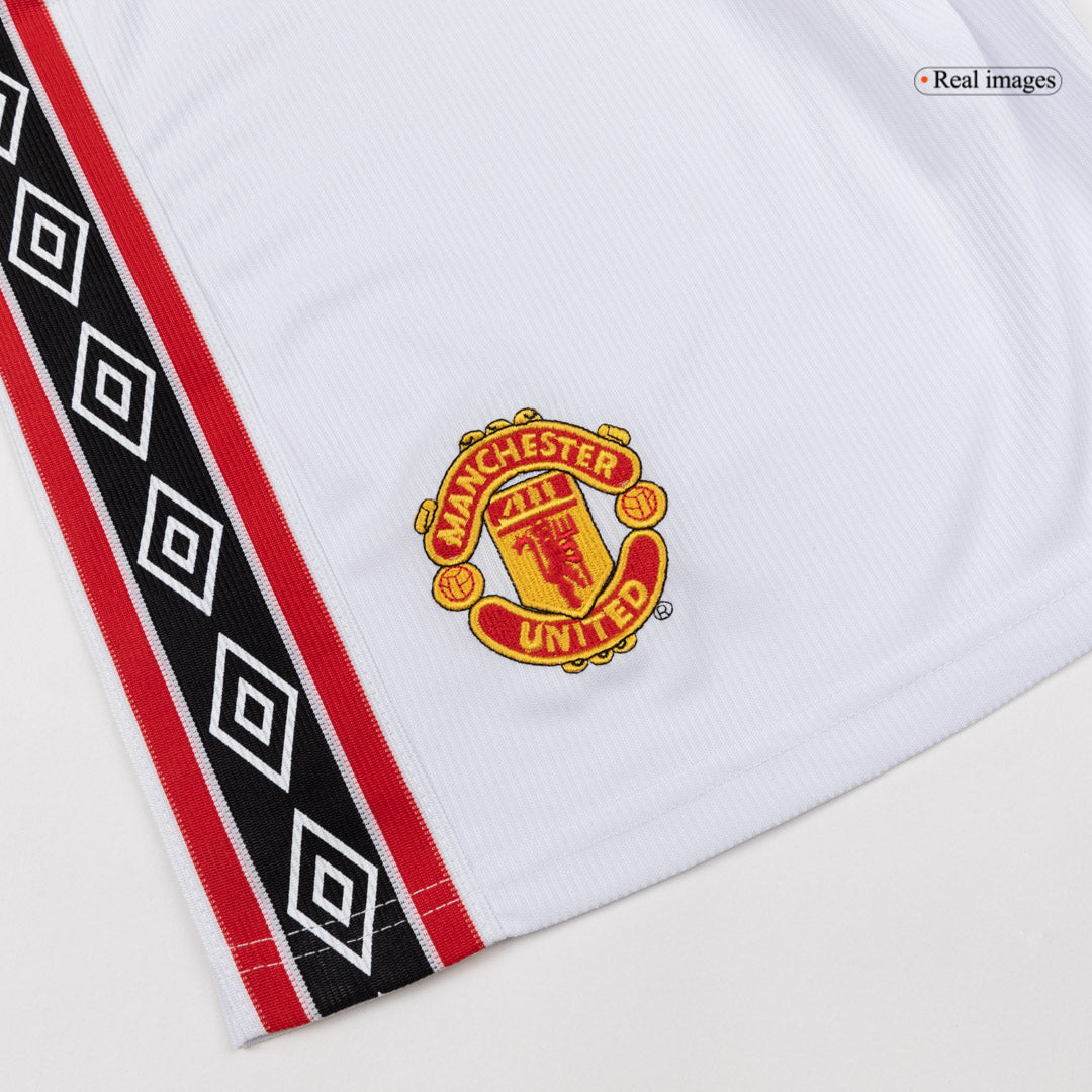 Retro 1998 Manchester United Home Shorts White