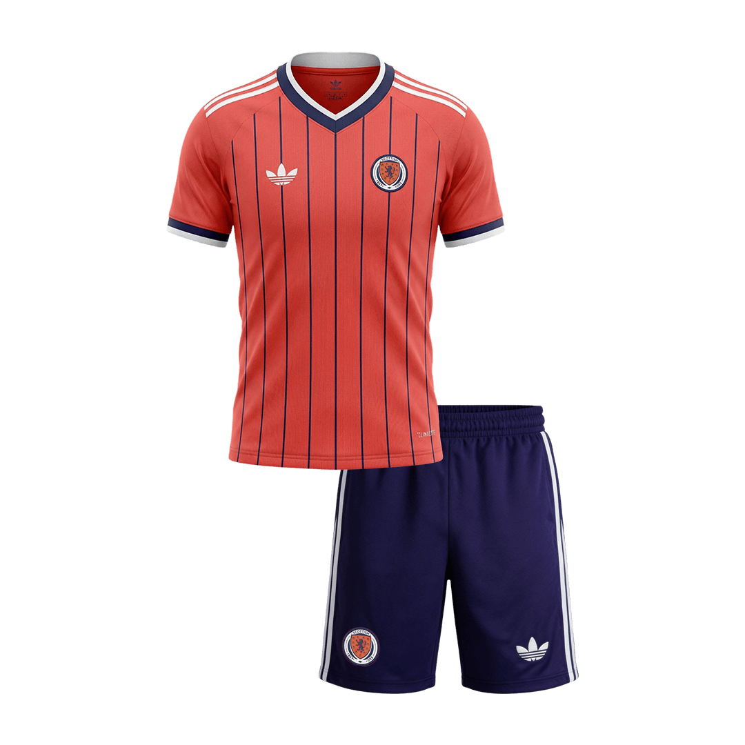 Kid's Scotland Away Soccer Jersey Kit(Jersey+Shorts) World Cup 2026 Coral