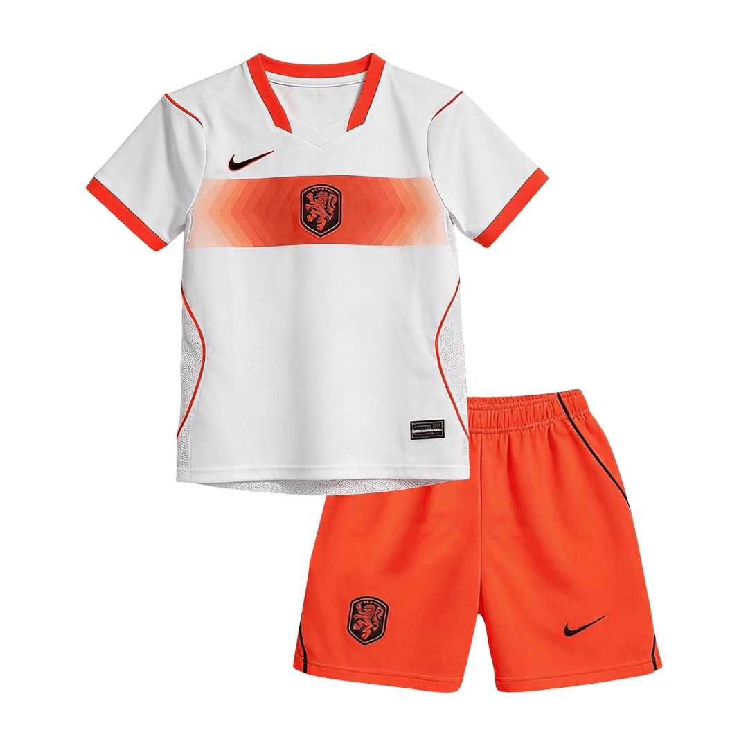 Kids Netherlands Away Soccer Jersey Kit (Jersey+Shorts) World Cup 2026 Orange
