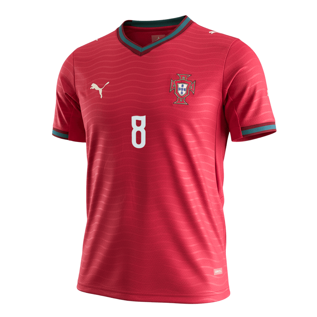 B.FERNANDES#8 Portugal Home Soccer Jersey World Cup 2026 Red