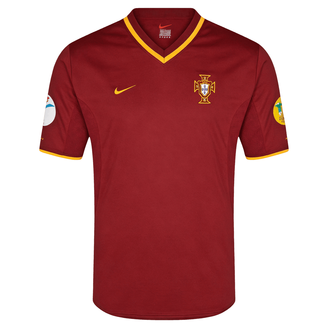 Men Retro Fan Version 2000 Portugal Home Soccer Jersey Red