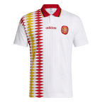 Men Retro Fan Version 1994 Spain Away Soccer Jersey White