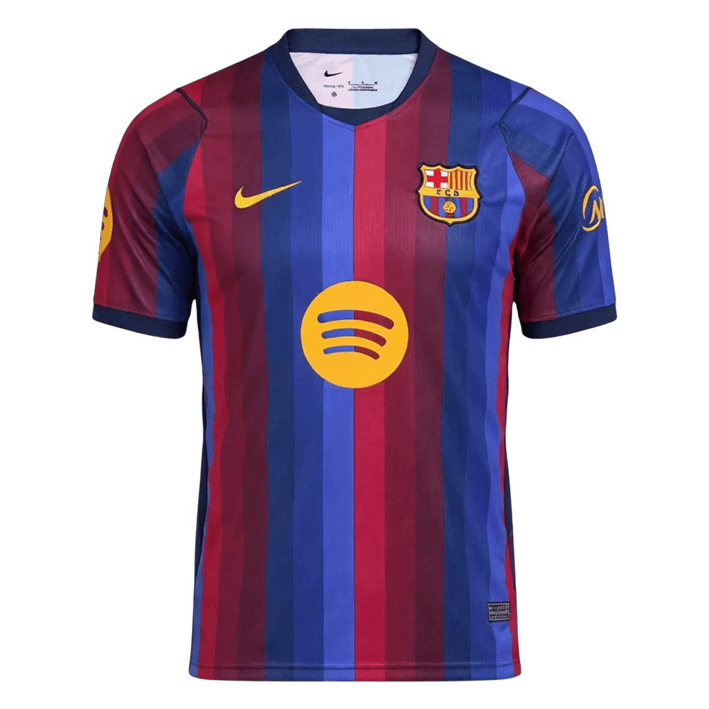 Men Fan 26/27 Barcelona Home Soccer Jersey Short Sleeve Blue&Garnet
