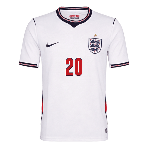 PALMER #20 England Home Soccer Jersey World Cup 2026 White