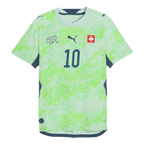 XHAKA #10 Switzerland Away Soccer Jersey World Cup 2026 Green