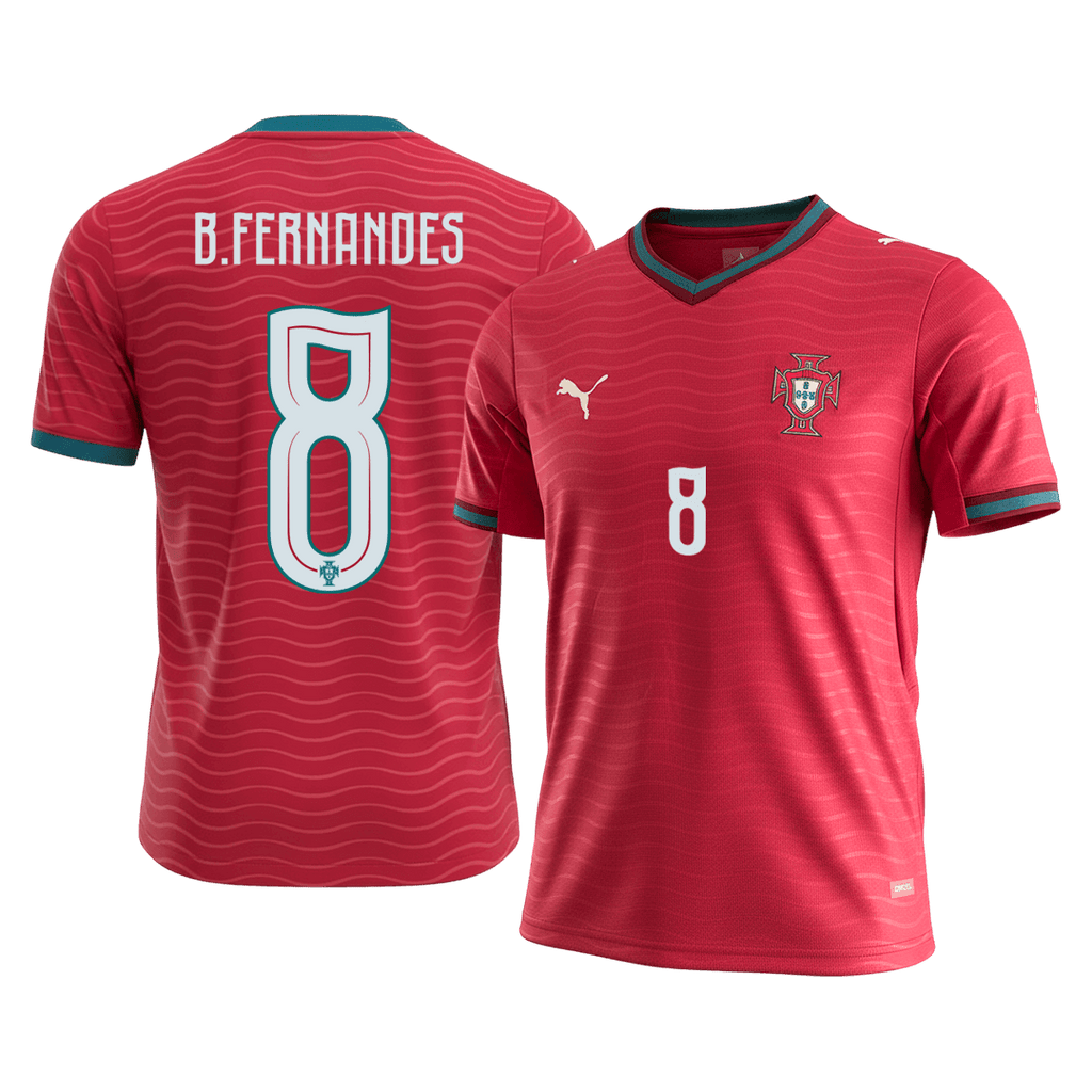 B.FERNANDES#8 Portugal Home Soccer Jersey World Cup 2026 Red