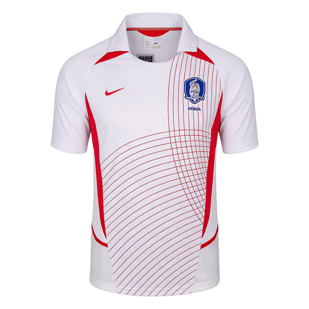 Men Retro Fan Version 2002 South Korea Away Soccer Jersey White