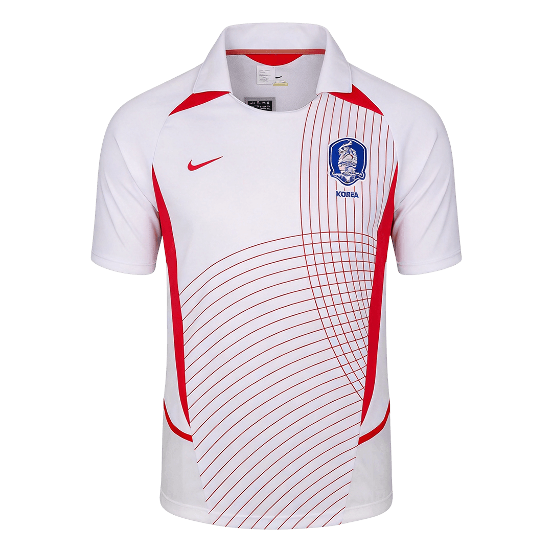 Men Retro Fan Version 2002 South Korea Away Soccer Jersey White
