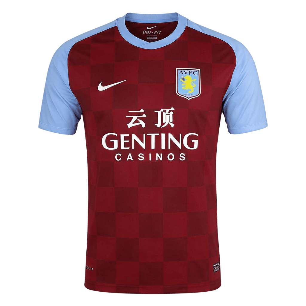 Men Retro Fan Version 11/12 Aston Villa Home Short Sleeve Red