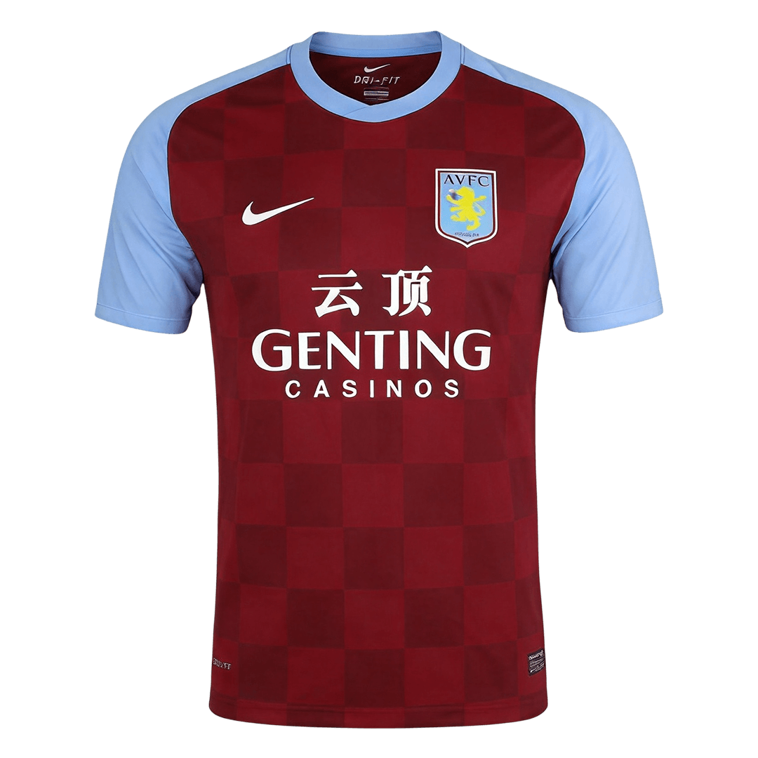 Men Retro Fan Version 11/12 Aston Villa Home Short Sleeve Red