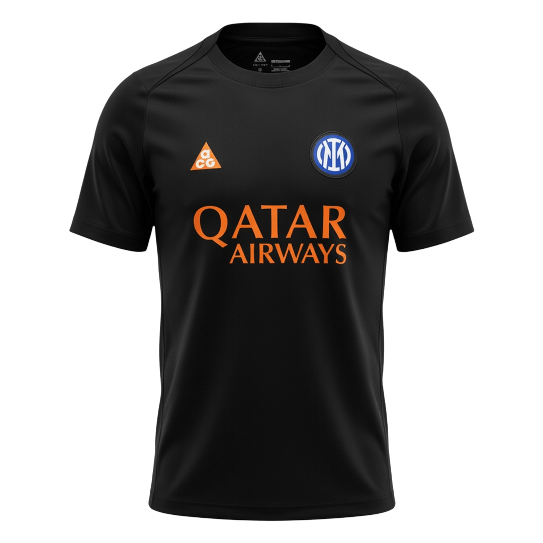 Inter Milan Pre-Match Soccer Jersey 25/26 Black