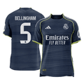 Real Madrid 2025/26 Away Soccer Jersey - BELLINGHAM #5 - Player Version